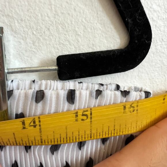 Drama White Polka‎ Dot Pleated Skirt Vintage 90s Preppy Retro Coquette XL - Picture 6 of 8